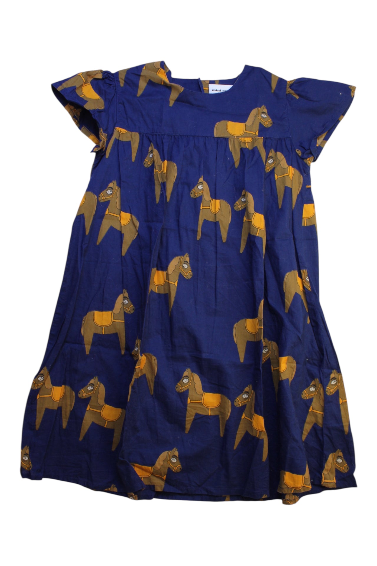 Mini Rodini Horse Print Short Sleeve Dress 7Y、mySite、g9winljtr