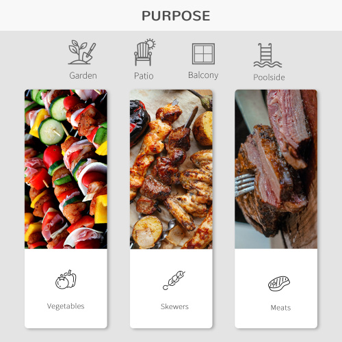 Outsunny 14" Portable Charcoal Grill, Tabletop Small BBQ Grill for Outdoor Cooking, Camping, Tailgating, Enamel Coated, Vent, Folding Legs, Black、、eastwooduniform