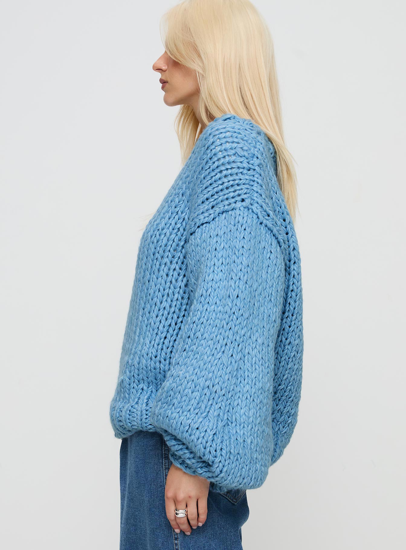 Arrowtown Hand Knit Sweater Blue、mySite、solidvoid