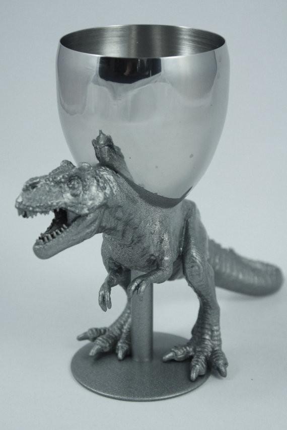 T-Wineosaurus Rex Kiddush Cup in Antique Silver、mySite、topwebapps