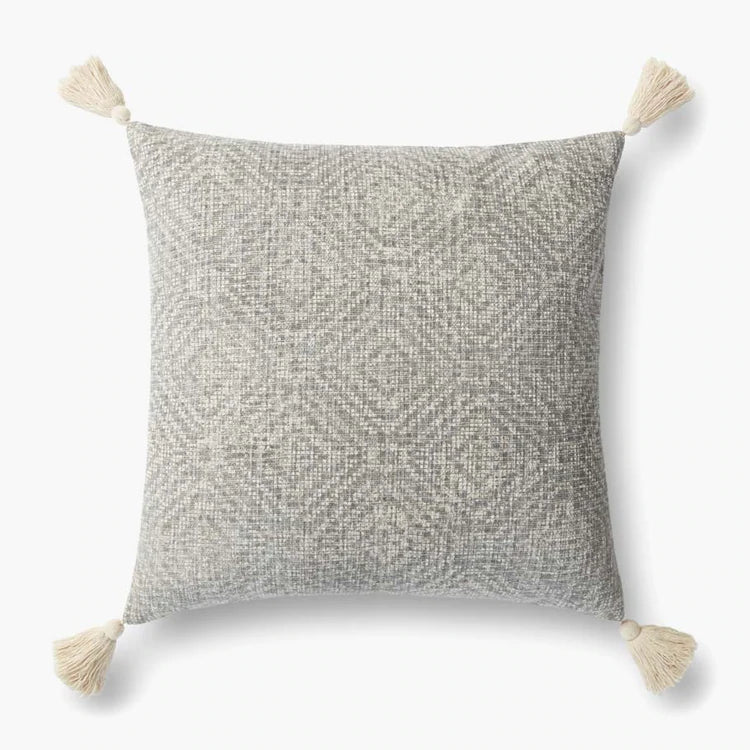 Lt Grey Tassel Cotton Pillow、mySite、gigharbornorthrealestate