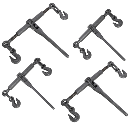 Heavy duty 3/8" – 1/2" Ratchet Binders, 9200lbs Working Load breaking, G70 Hooks Adjustable Length, 4-Pack, Red、、eastwooduniform