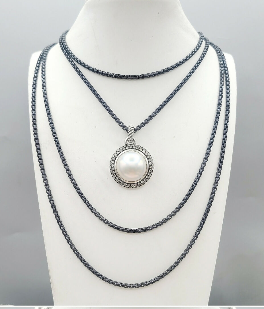 David Yurman Cerise Moonlight Ice Pendant 鈥?Pearl & Diamond、mySite、hinf8tx79