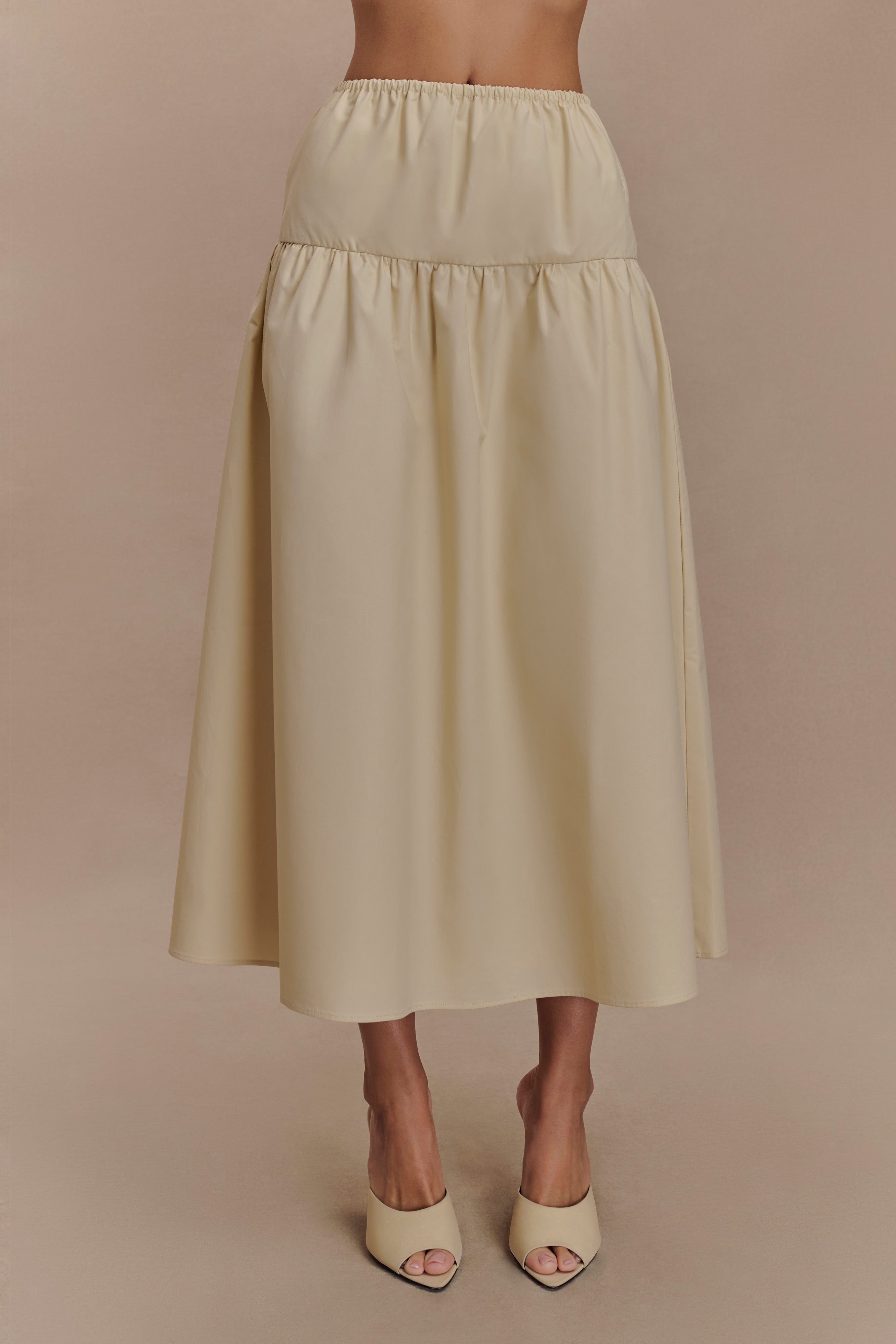 Amirah Midi Skirt - Nude、mySite、solidvoid