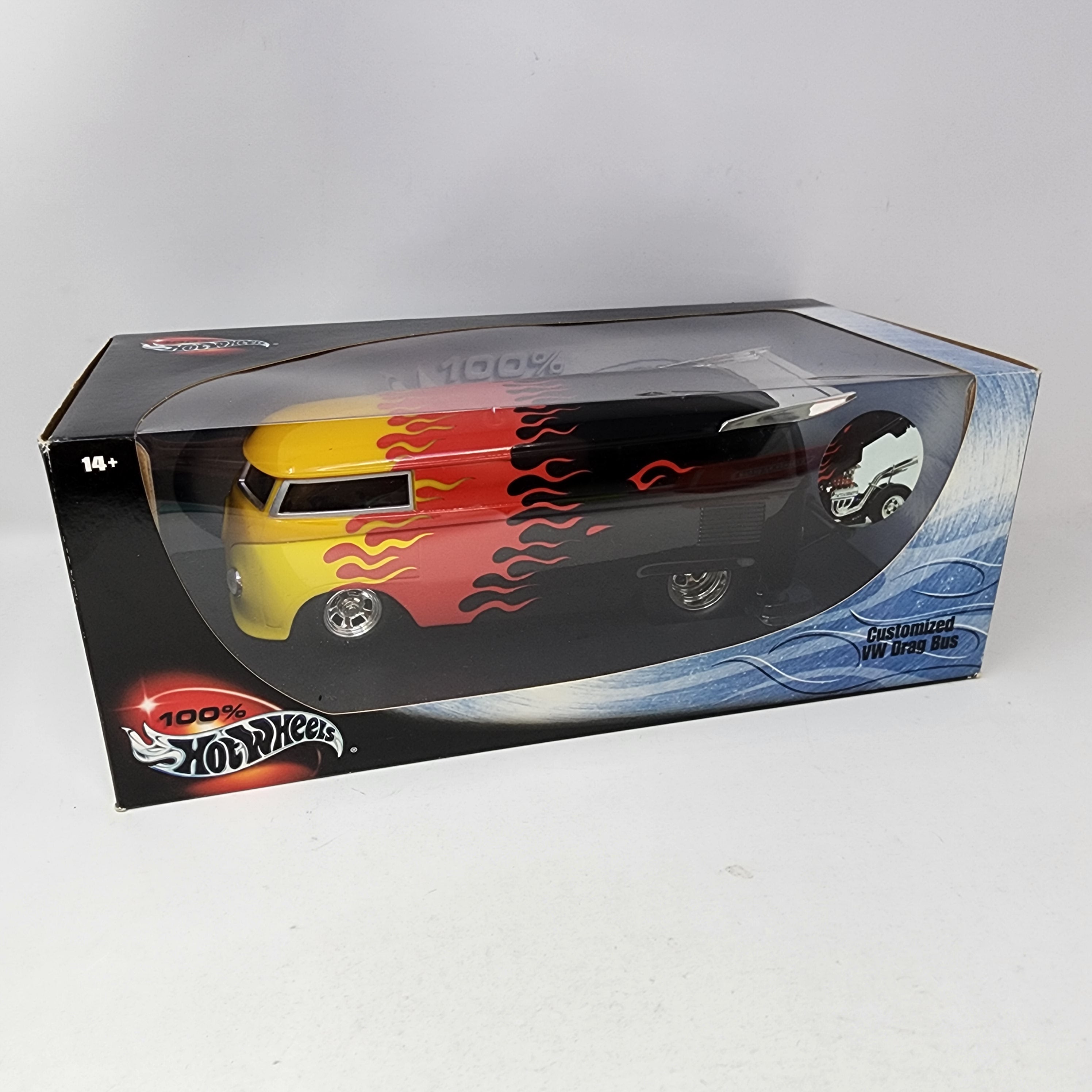Customized VW Drag Bus * Black w/ Flames * 100% Hot Wheels 1/18 Scale、mySite、hgirdovlk