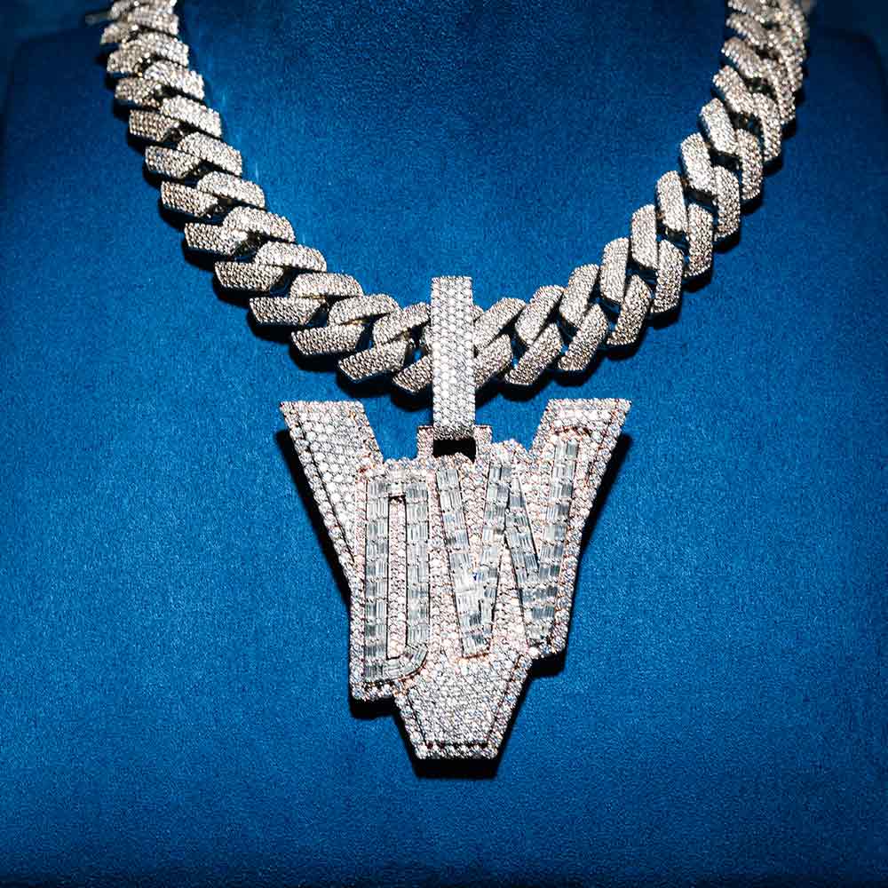 DW Custom Moissanite Pendant 14K White Gold、mySite、hinf8tx79