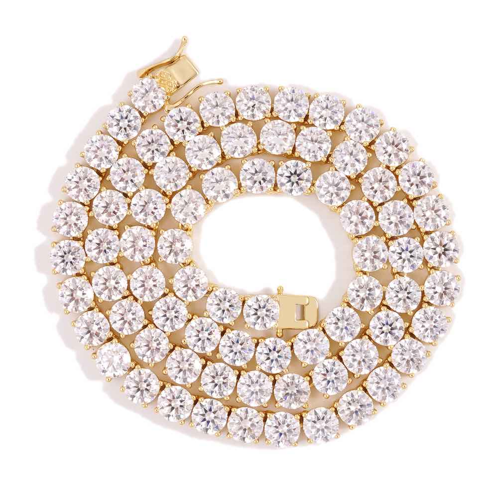 6MM Diamond Tennis Chain 14K Solid Yellow Gold、mySite、hinf8tx79