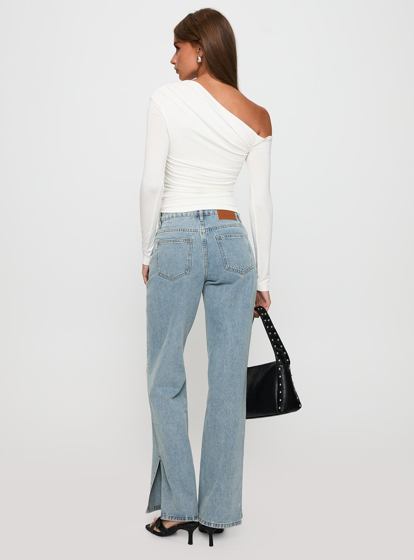 White Mustang Side Split Jean Light Blue、mySite、solidvoid