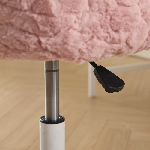 A&A Furniture Office Chair,Artificial rabbit hair Home Office Chair with Golden Metal Base,Adjustable Desk Chair Swivel Office Chair,Vanity Chair(Orange)、、casual