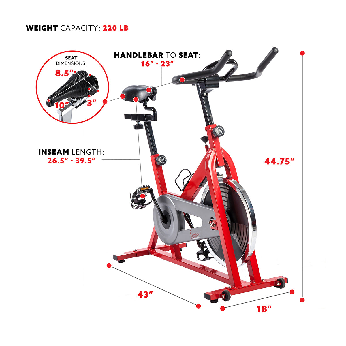  Red Chain Drive Indoor Cycling Exercise Bike Trainer、mySite、ghnorth