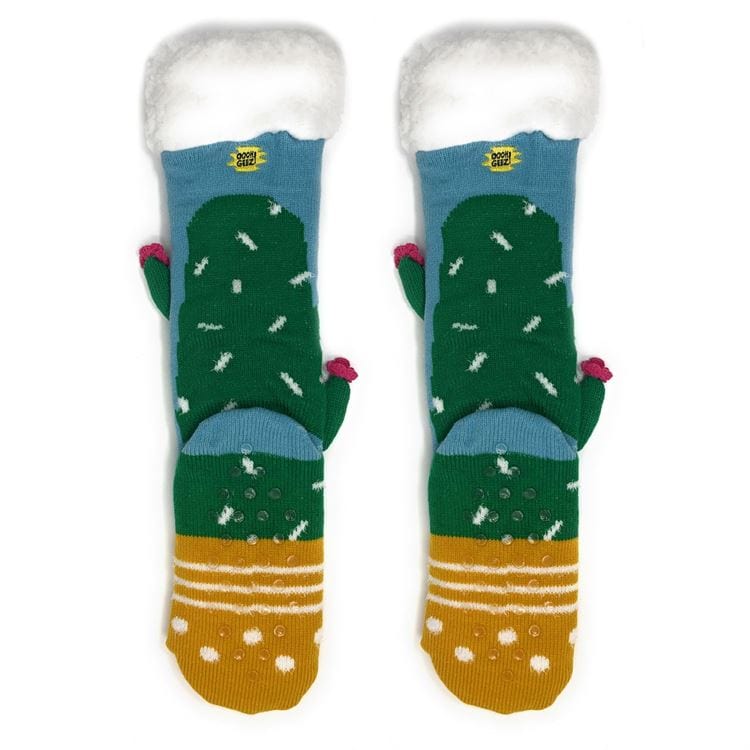 Cactus Hugs Plush Slipper Socks-Prickly on the outside, oh so soft on the inside! *、mySite、g9winljtr