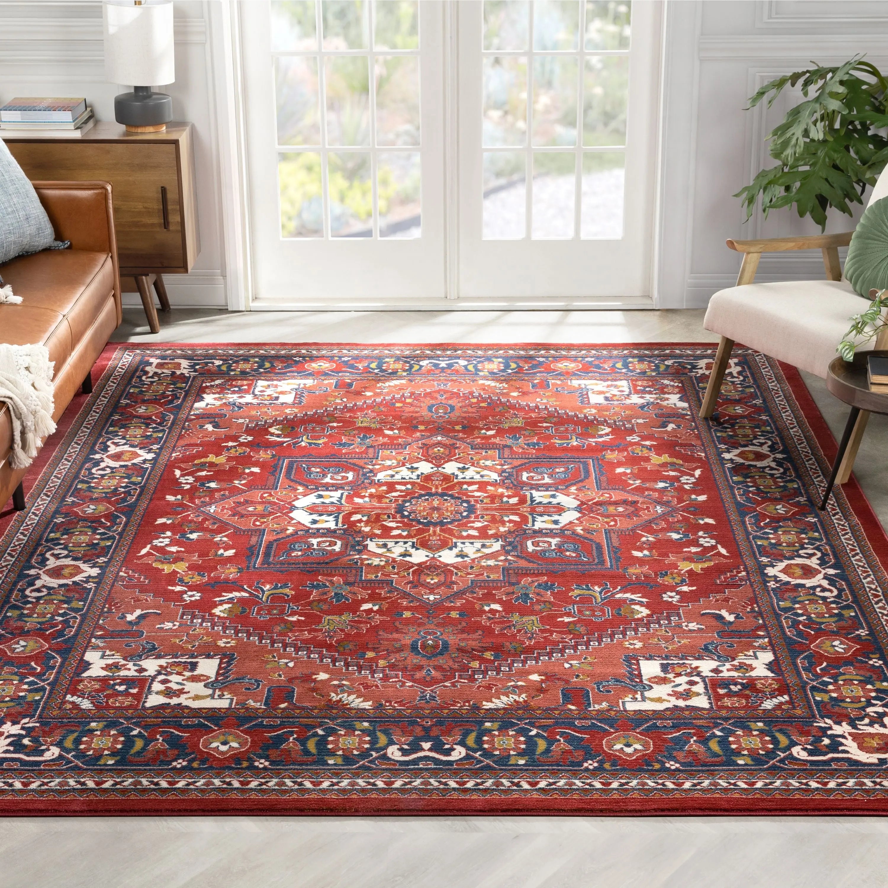 Jackie Crimson Traditional Medallion Tribal Rug、mySite、gigharbornorthrealestate