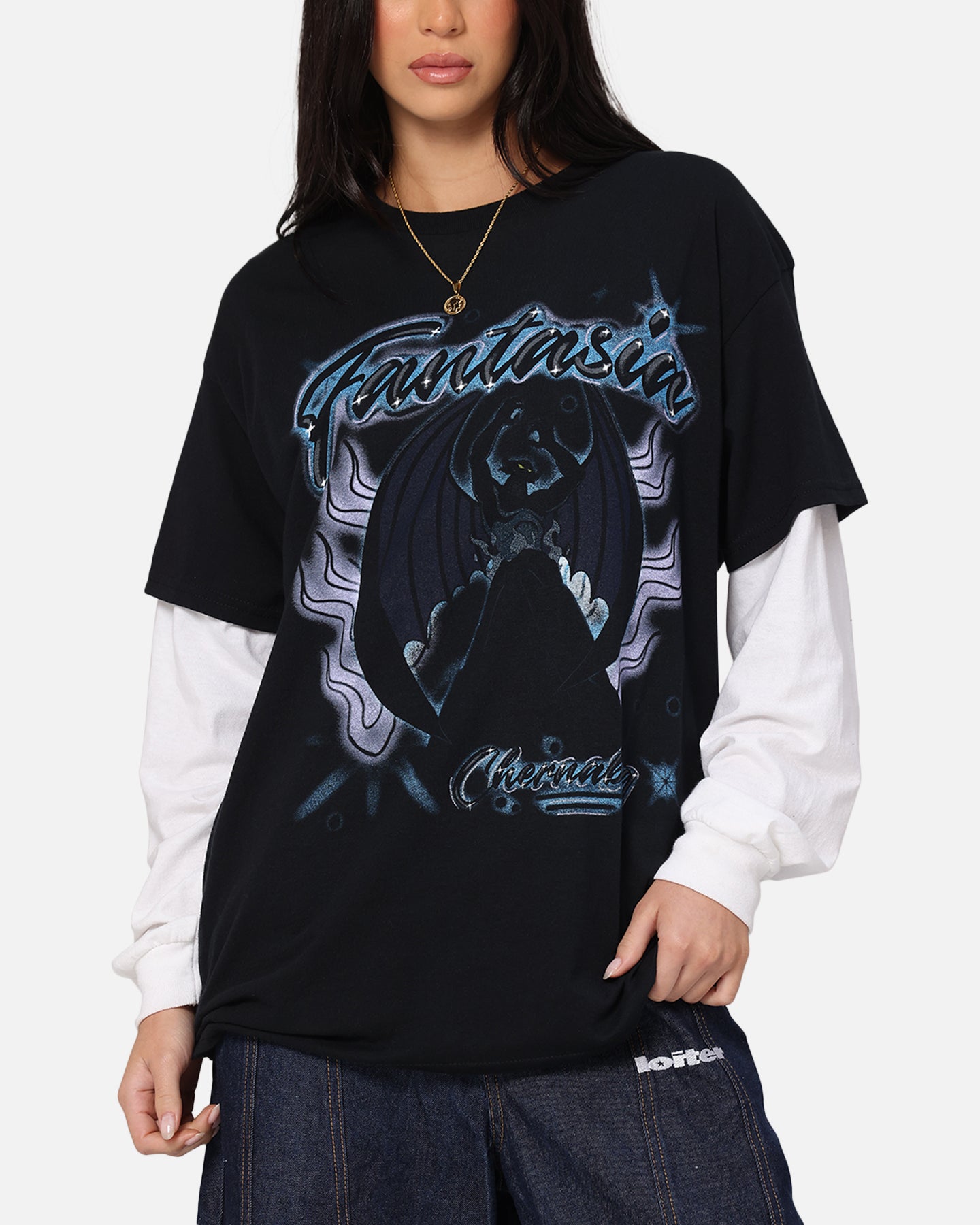 Goat Crew Disney Fantasia Chernabog Airbrush T-Shirt Black、mySite、zt4zffjzw