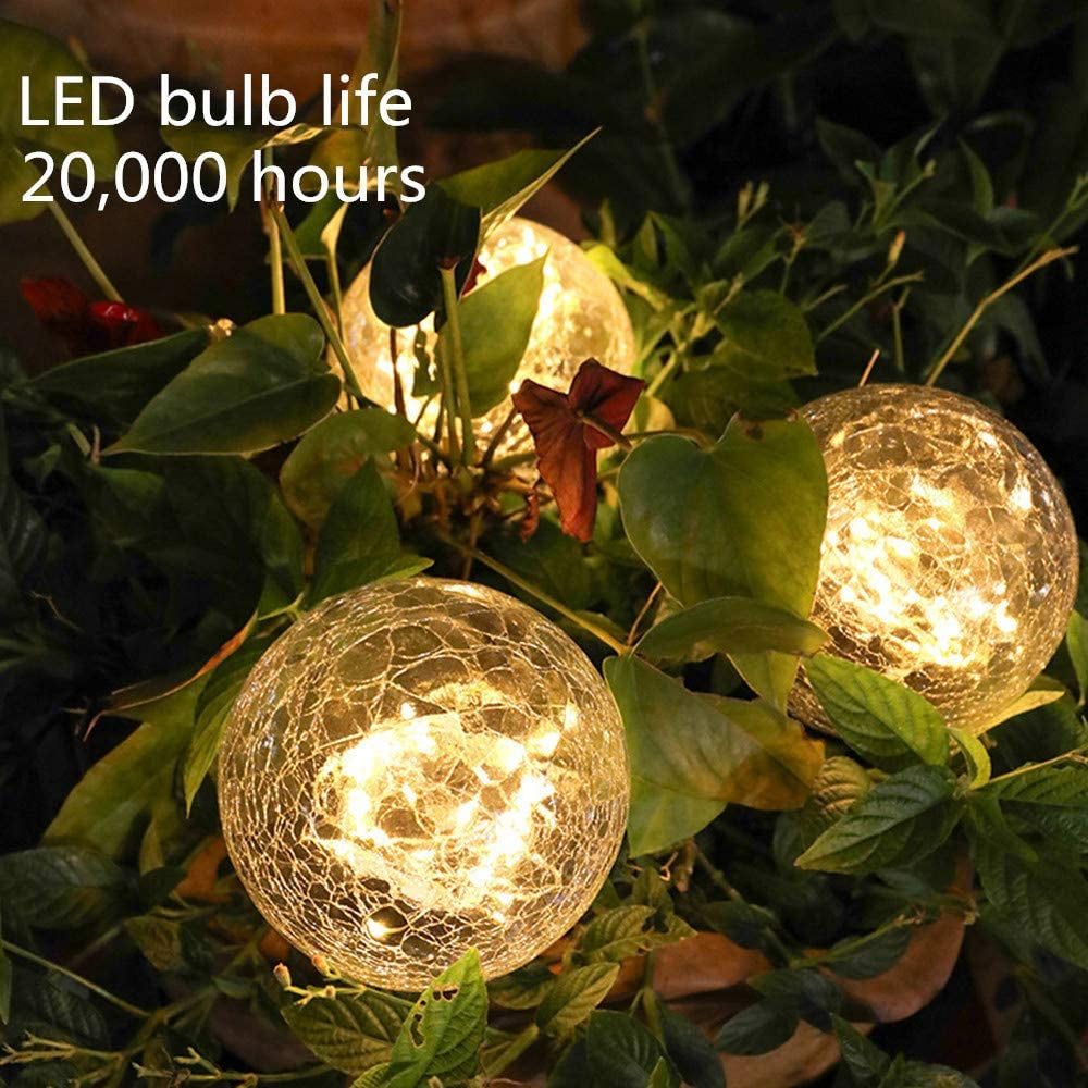 Cracked Glass Ball Outdoor Solar Light - Set of 2、mySite、camillekostekn