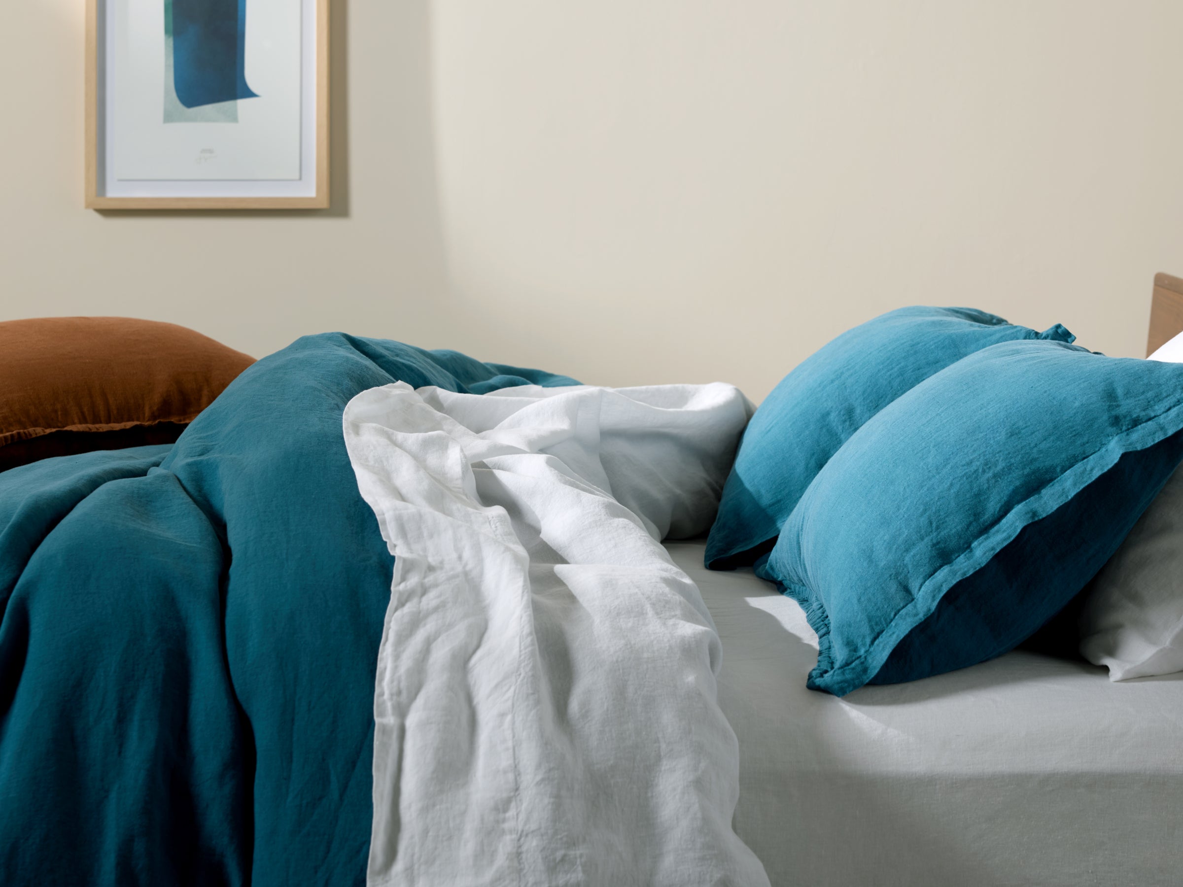  Linen Duvet Cover Set - Peacock K/CK、mySite、sugarbowlscore