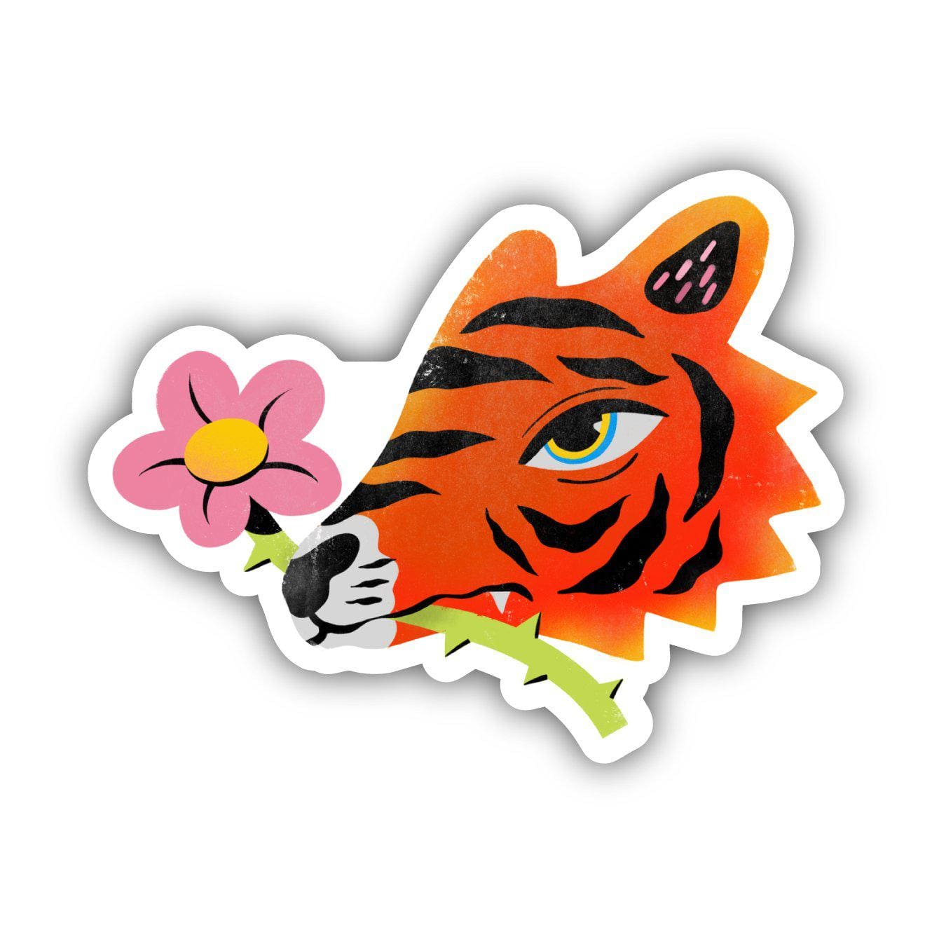  Tiger & Flower Sticker - Red、mySite、ghnorth