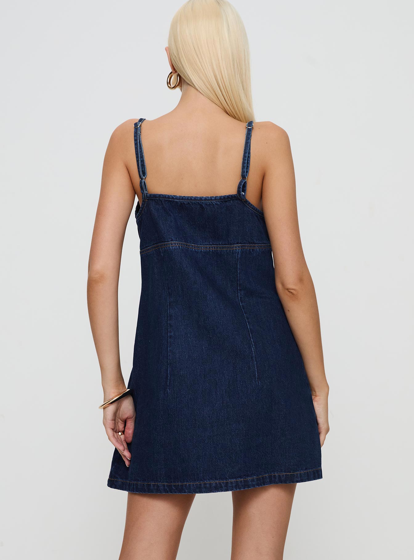 Adria Denim Mini Dress Indigo、mySite、solidvoid