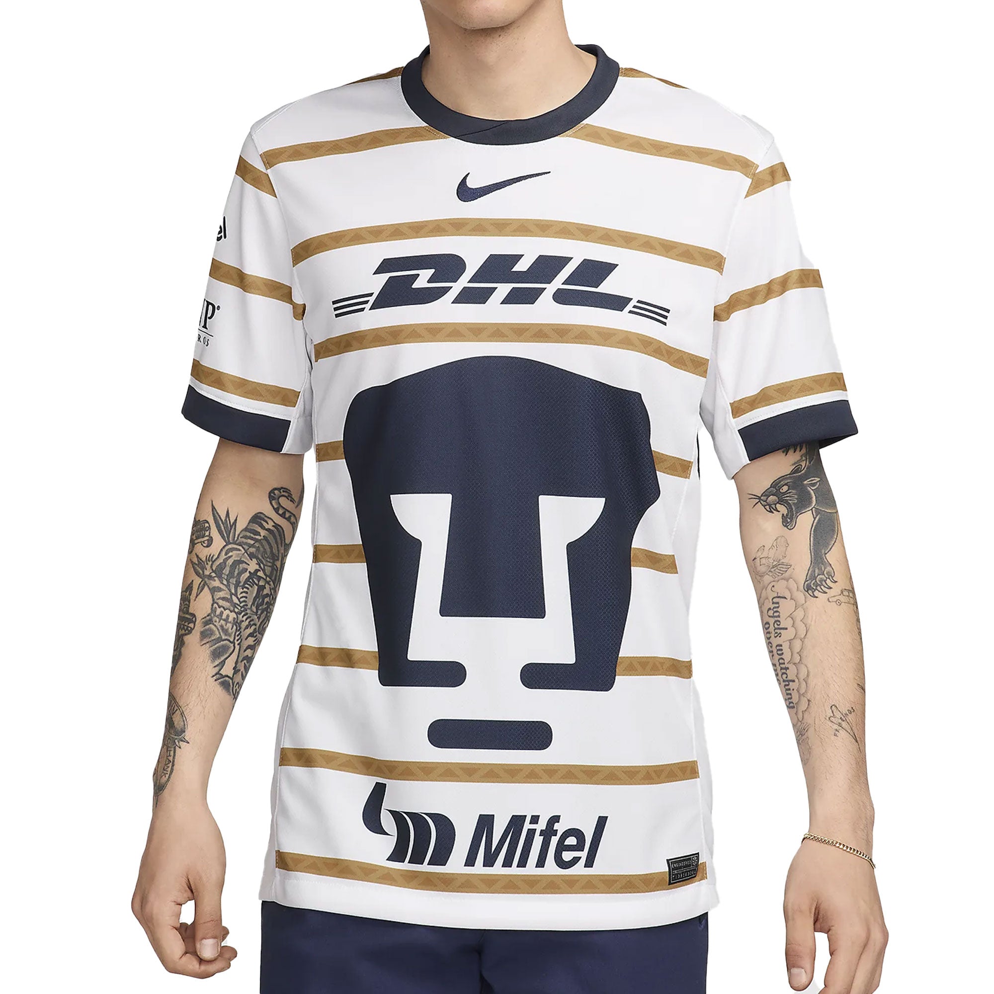 Nike Men's Pumas UNAM 2024/25 Home Jersey White/Gold/Navy、mySite、bottomscart