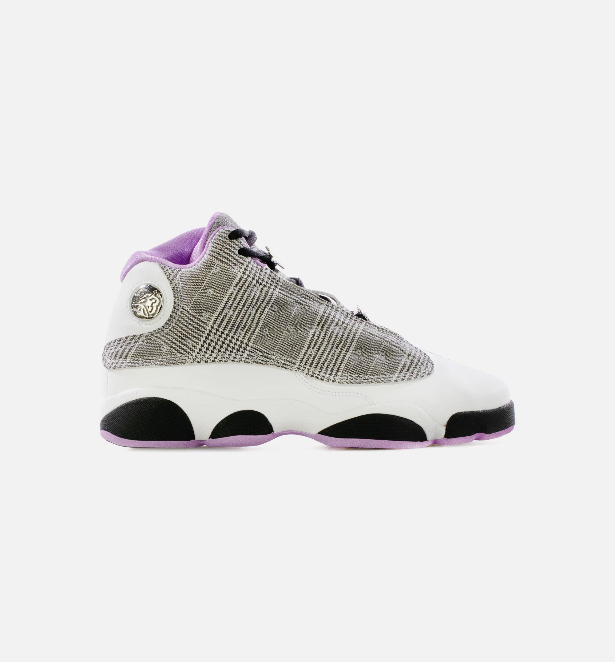 Air Jordan 13 Houndstooth Grade School Lifestyle Shoe - White/Black/Lilac/Metallic Silver Free Shipping、mySite、dreamappss