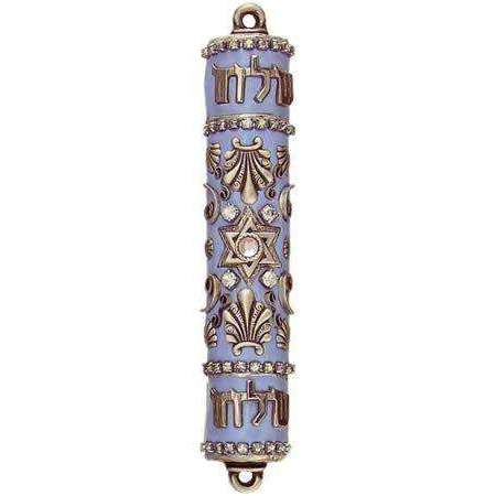 Michal Golan Swarovski Crystal on Blue Mezuzah、mySite、topwebapps