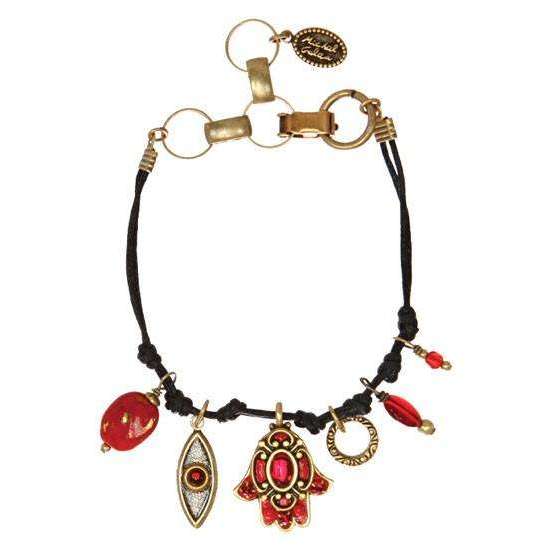 Michal Golan Red Hamsa and Evil Eye Bracelet、mySite、topwebapps