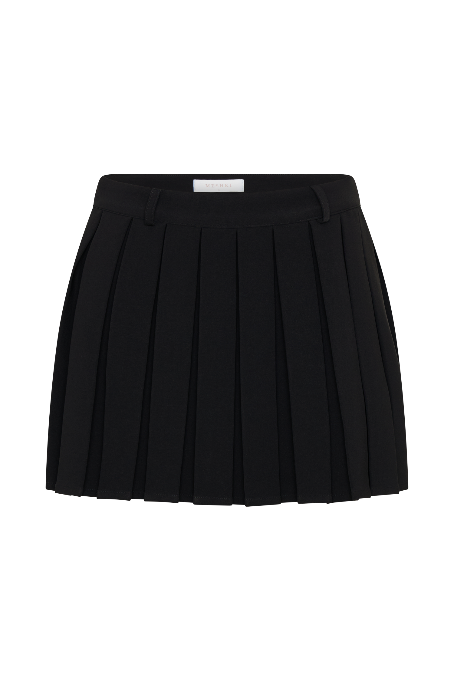 Mura Pleated Mini Skirt - Black、mySite、solidvoid