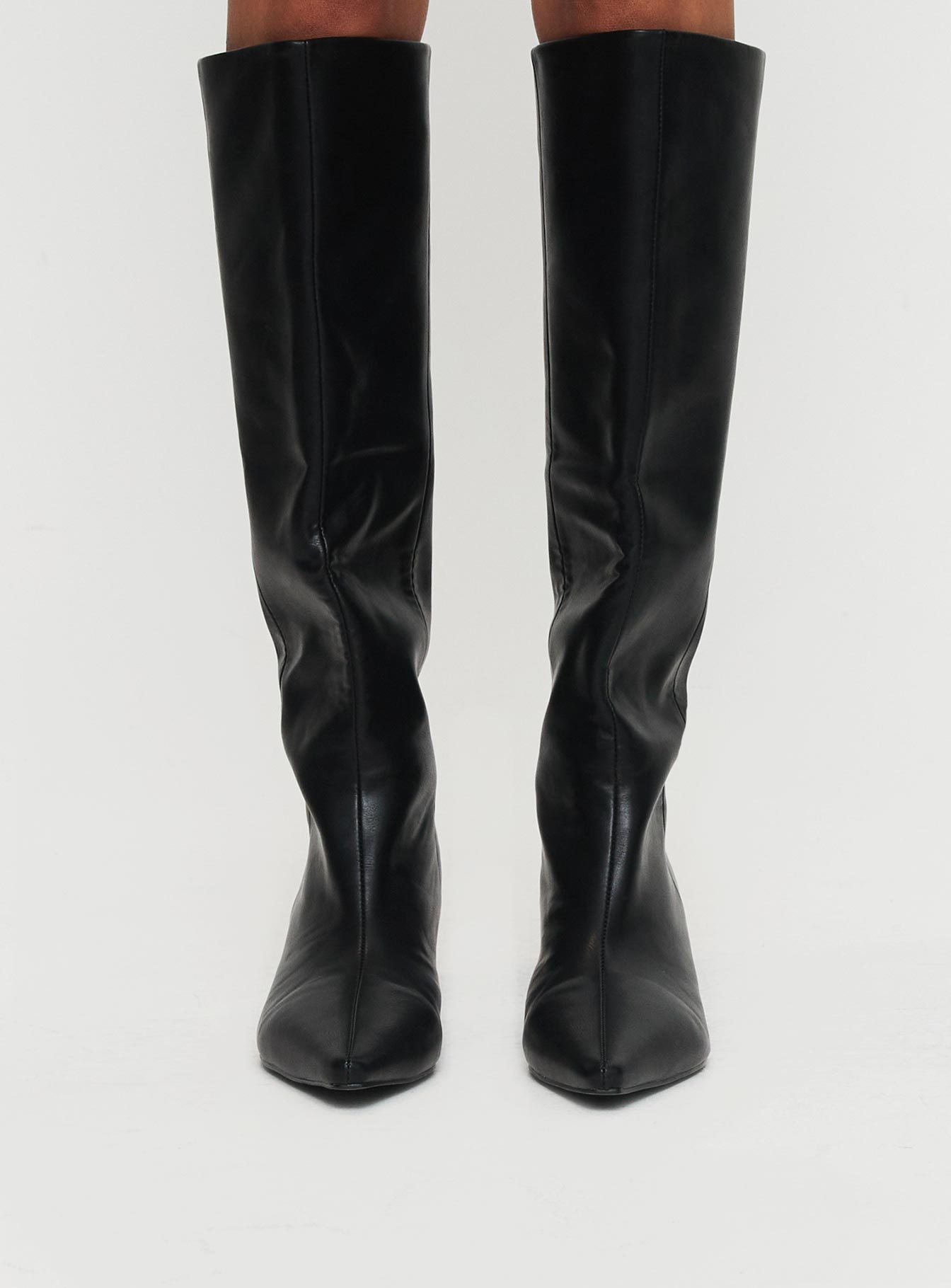 Flaura Knee High Boots Black、mySite、solidvoid