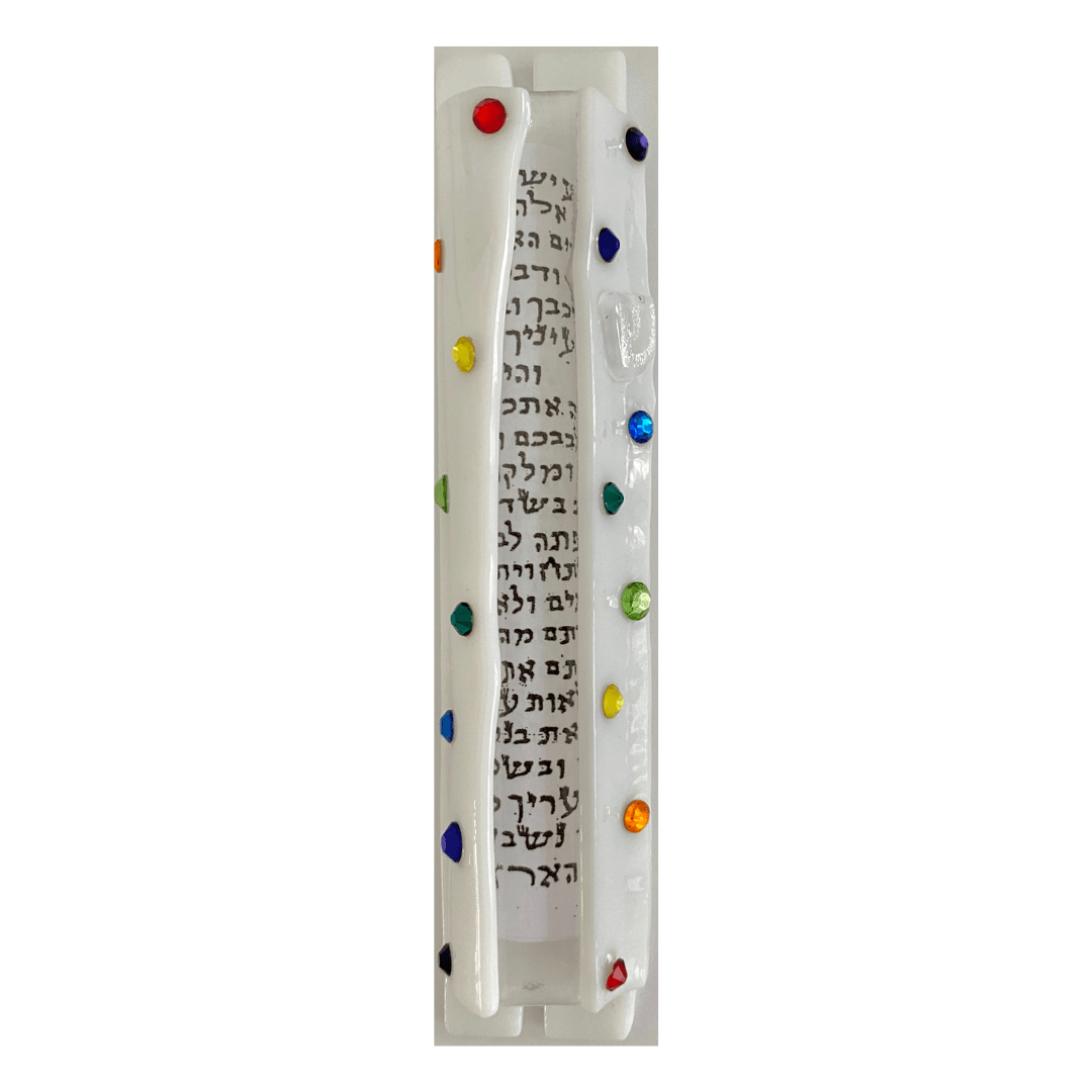 Glass Rainbow Swarovski Crystals Mezuzah by Sandi Katz、mySite、topwebapps