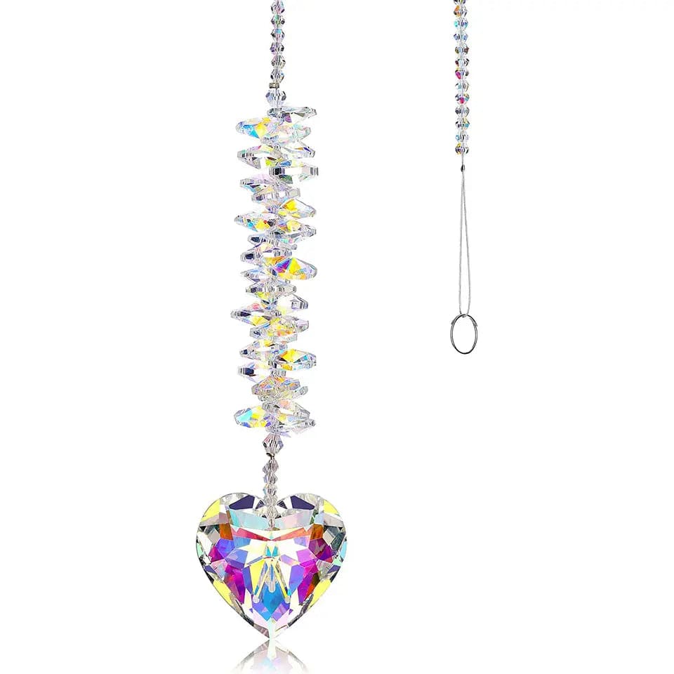 Crystal Heart Suncatcher Two Colors Large Size Rainbow Maker、mySite、g9winljtr