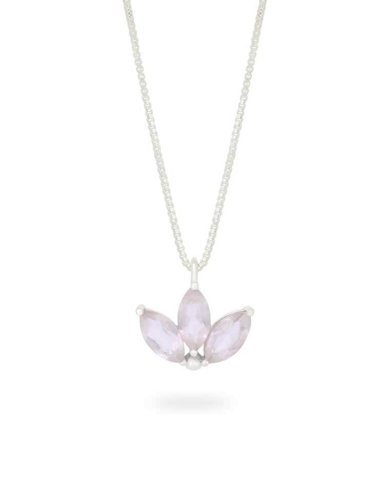 Dainty Lotus Birthstone Sterling Silver Necklace、mySite、topwebapps