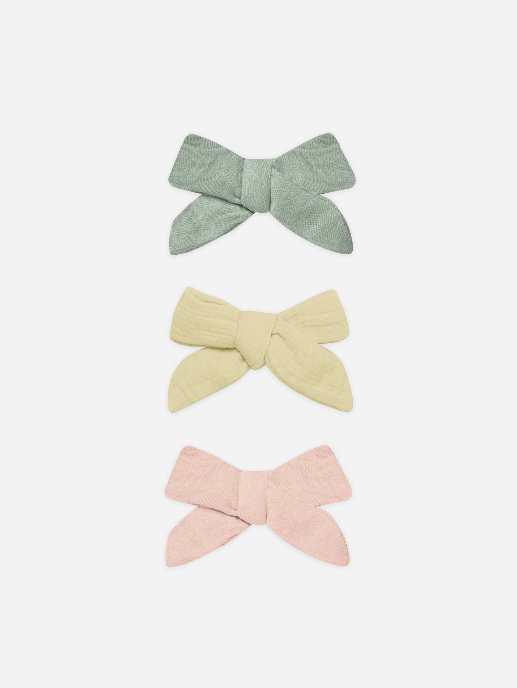  Bow W. Clip, Set Of 3 || Sage, Yellow, Melon、mySite、layawaytickets
