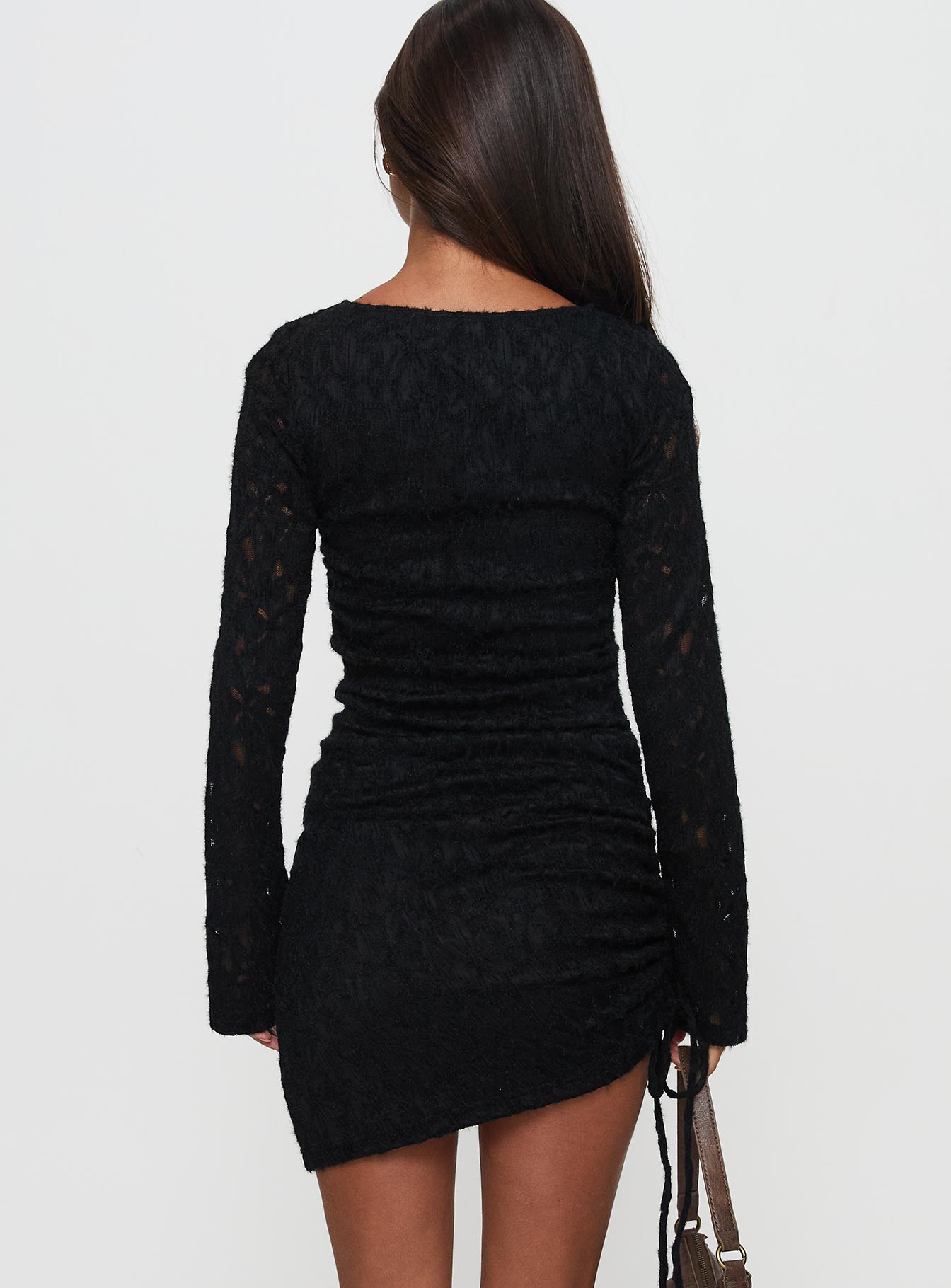 Que Sera Long Sleeve Mini Dress Black、mySite、solidvoid