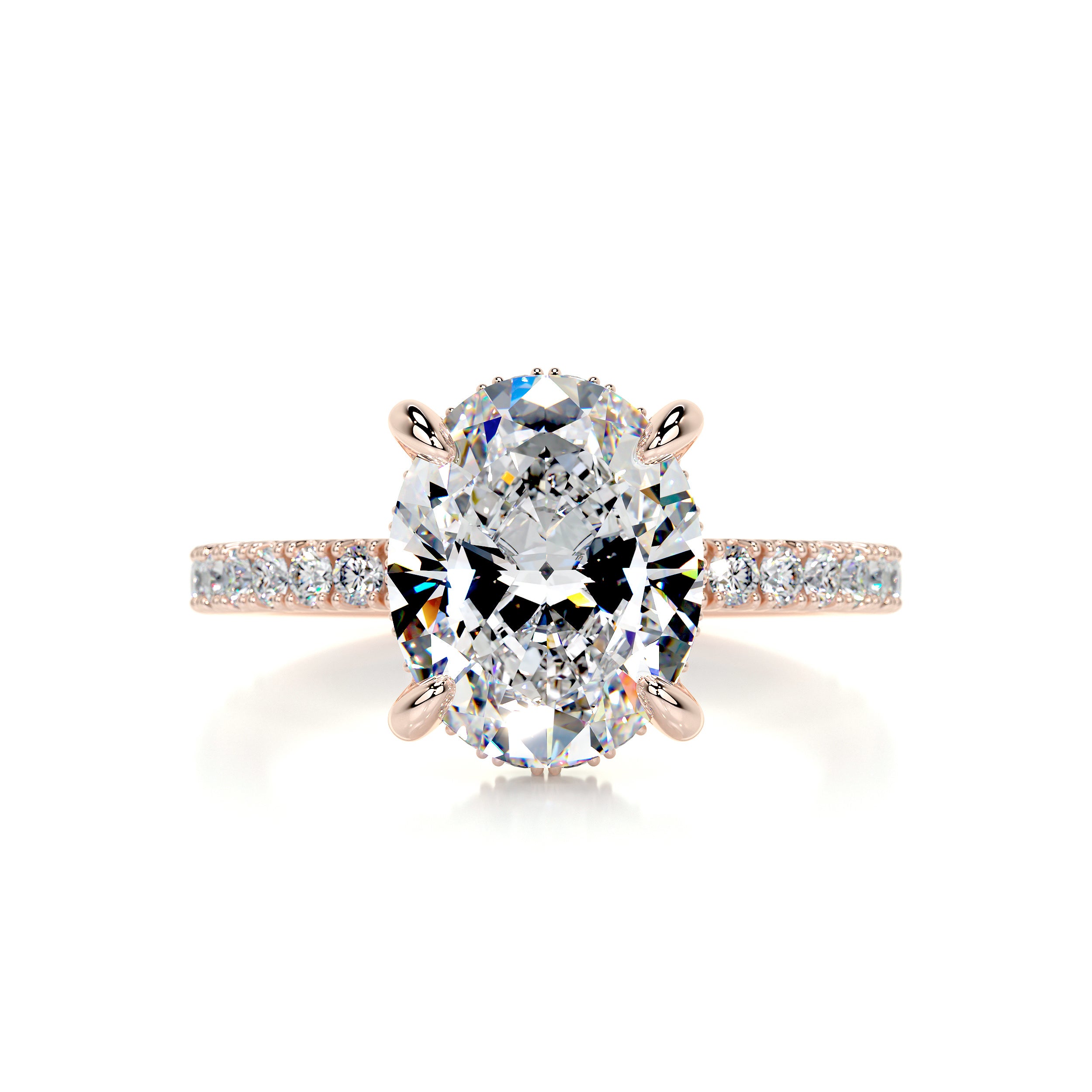 Lucy Moissanite & Diamond Ring -14K Rose Gold、mySite、hinf8tx79