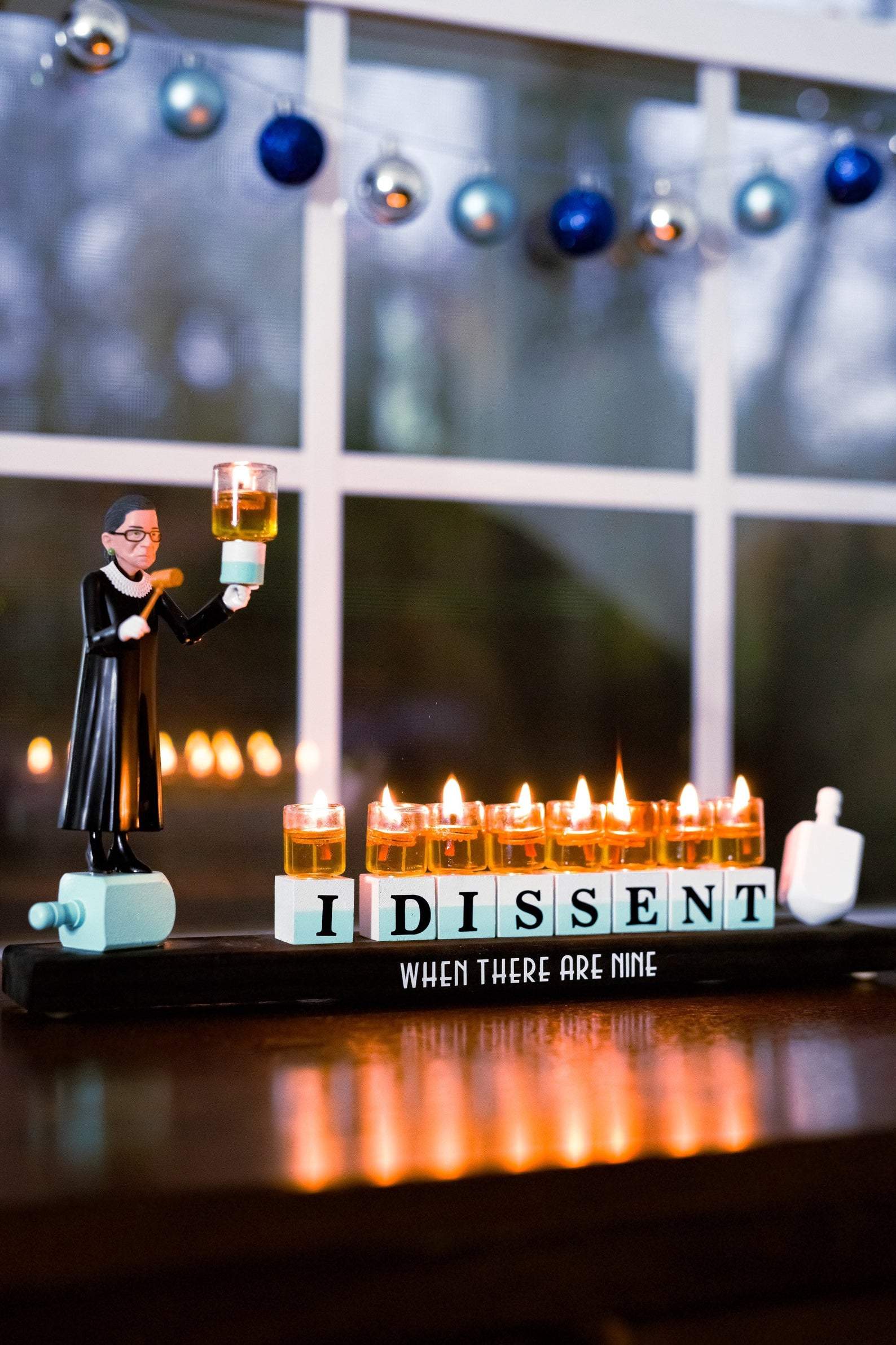 RBG I Dissent Ruth Bader Ginsburg Menorah - Candle or Oil、mySite、topwebapps