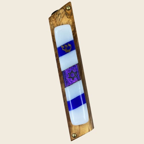 Fused Glass Israeli Mezuzah by Gary Rosenthal - 100% of Profits Donated、mySite、topwebapps