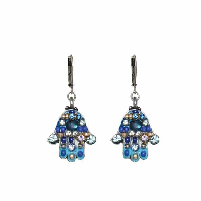Blue Multi-Bright Hamsa Earrings by Michal Golan、mySite、topwebapps