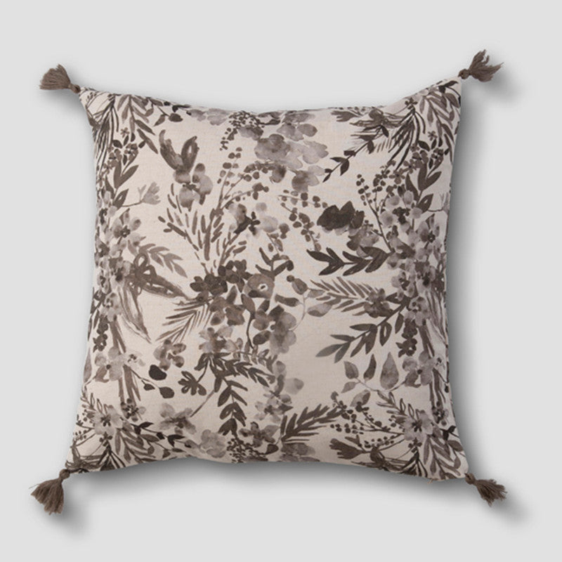 Cotton Cushion Cover | Beige & Grey | 45 x 45 cm、mySite、camillekostekn