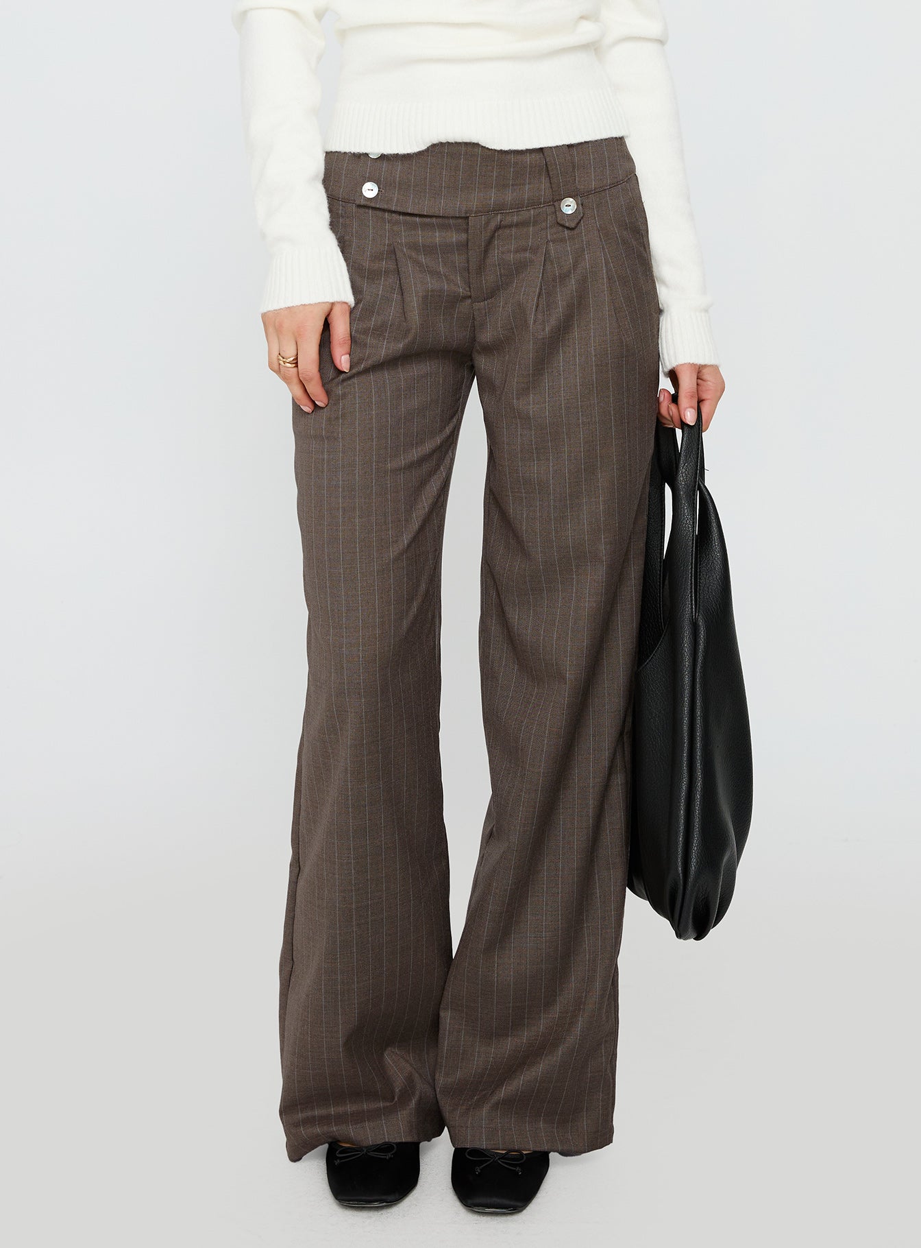 Briellea Thick Waistband Pant Pinstripe、mySite、solidvoid