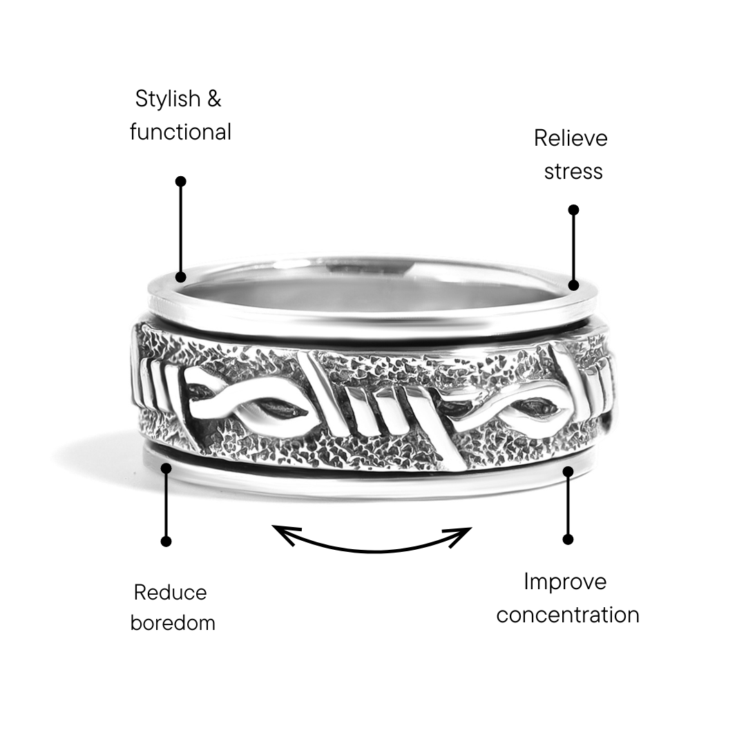 Sterling Silver Barbed Wire Spinner Ring / SSR0072、mySite、dreamappss