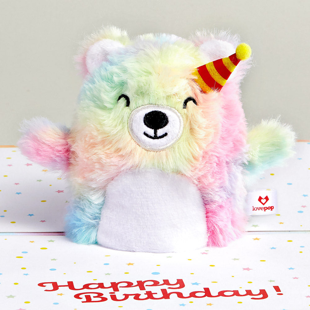 Rainbow Bear with Space Laser Cats Birthday Plushpop Card and Sentiment Set、mySite、solidvoid