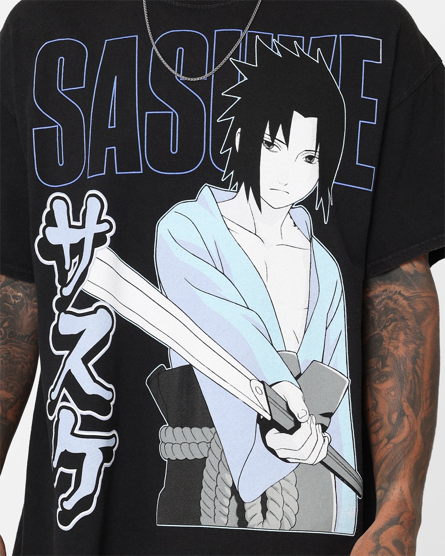 Goat Crew X Naruto Sasuke Vintage T-Shirt Black Wash、mySite、zt4zffjzw