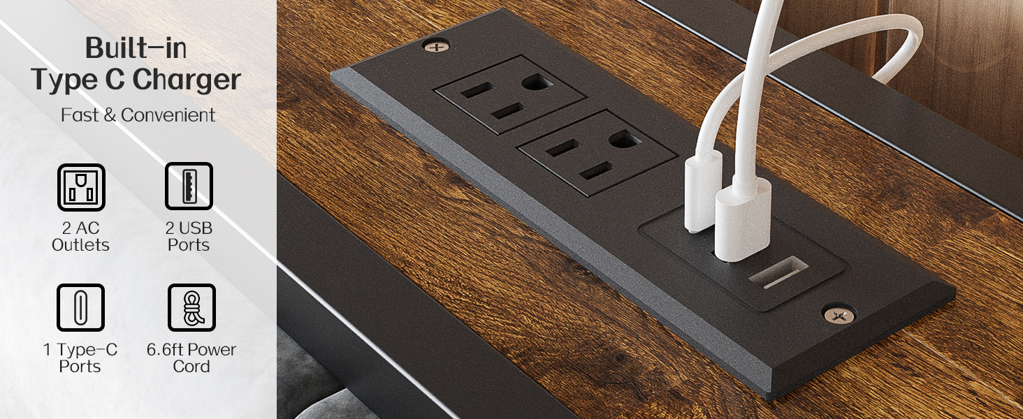 twin bed frame with charging station