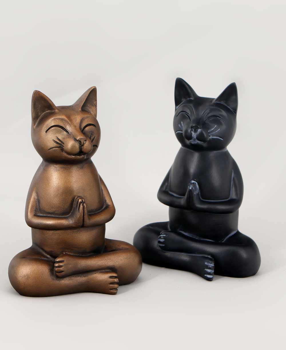 Zen Meditating Namaste Cat Statues、mySite、topwebapps
