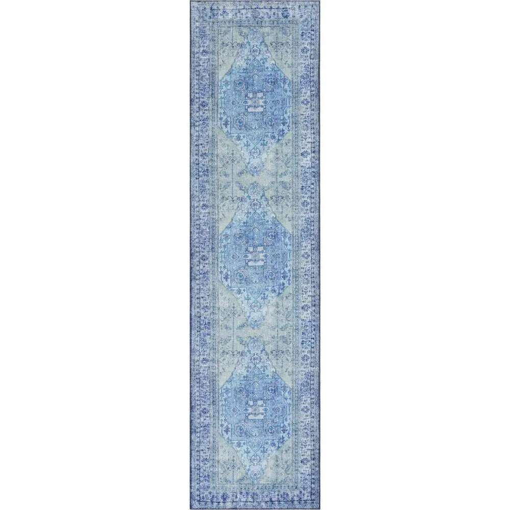 Gila Machine Washable 5'3 x 7'3 Vintage Bohemian Medallion Oriental Dark Blue Flat-Weave Rug、mySite、gigharbornorthrealestate