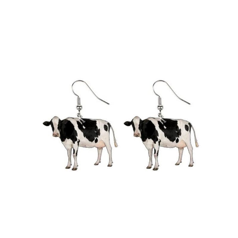 Acrylic Cow Earrings-Realistic Holstein and Highland、mySite、g9winljtr
