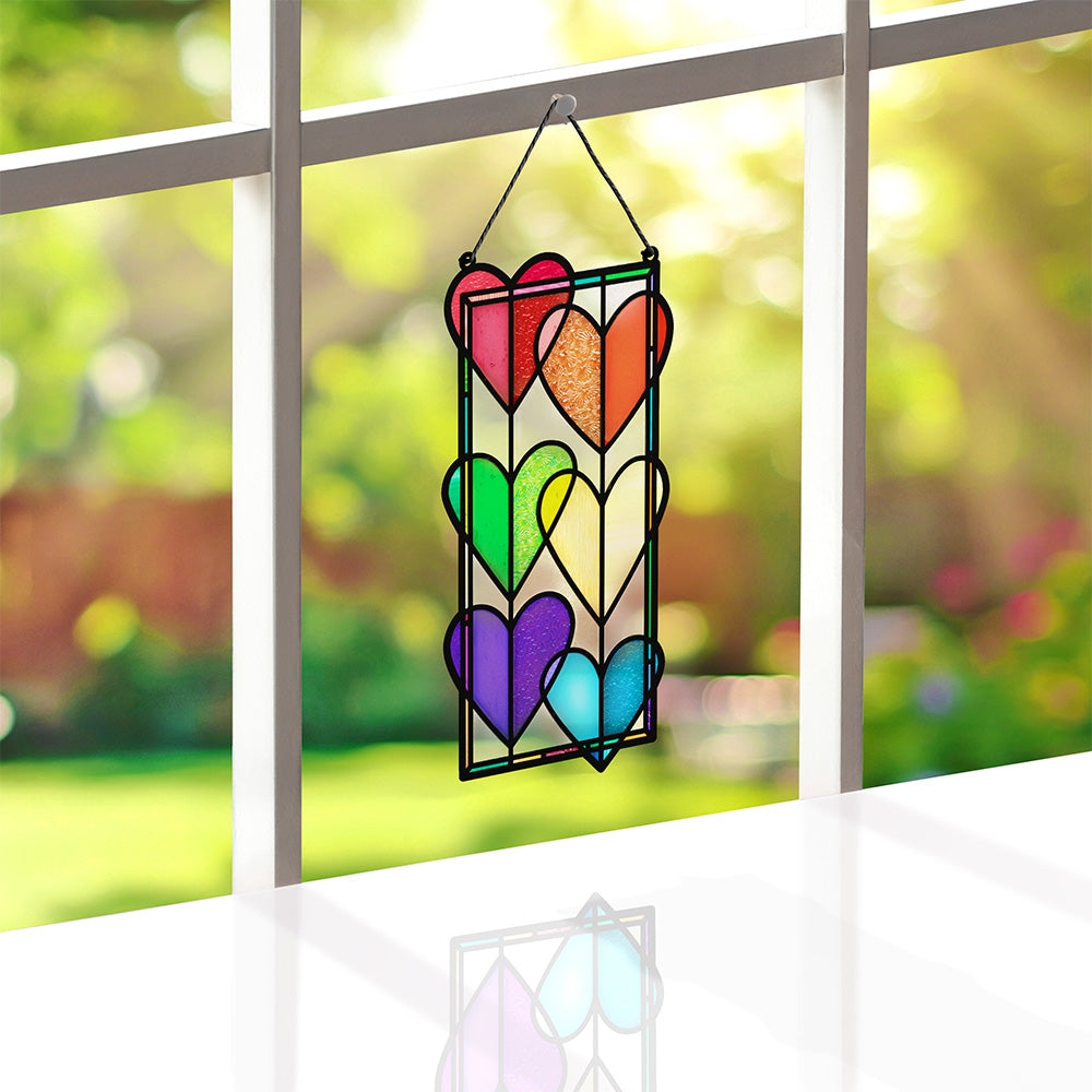 Rainbow Hearts Suncatcher Card、mySite、solidvoid
