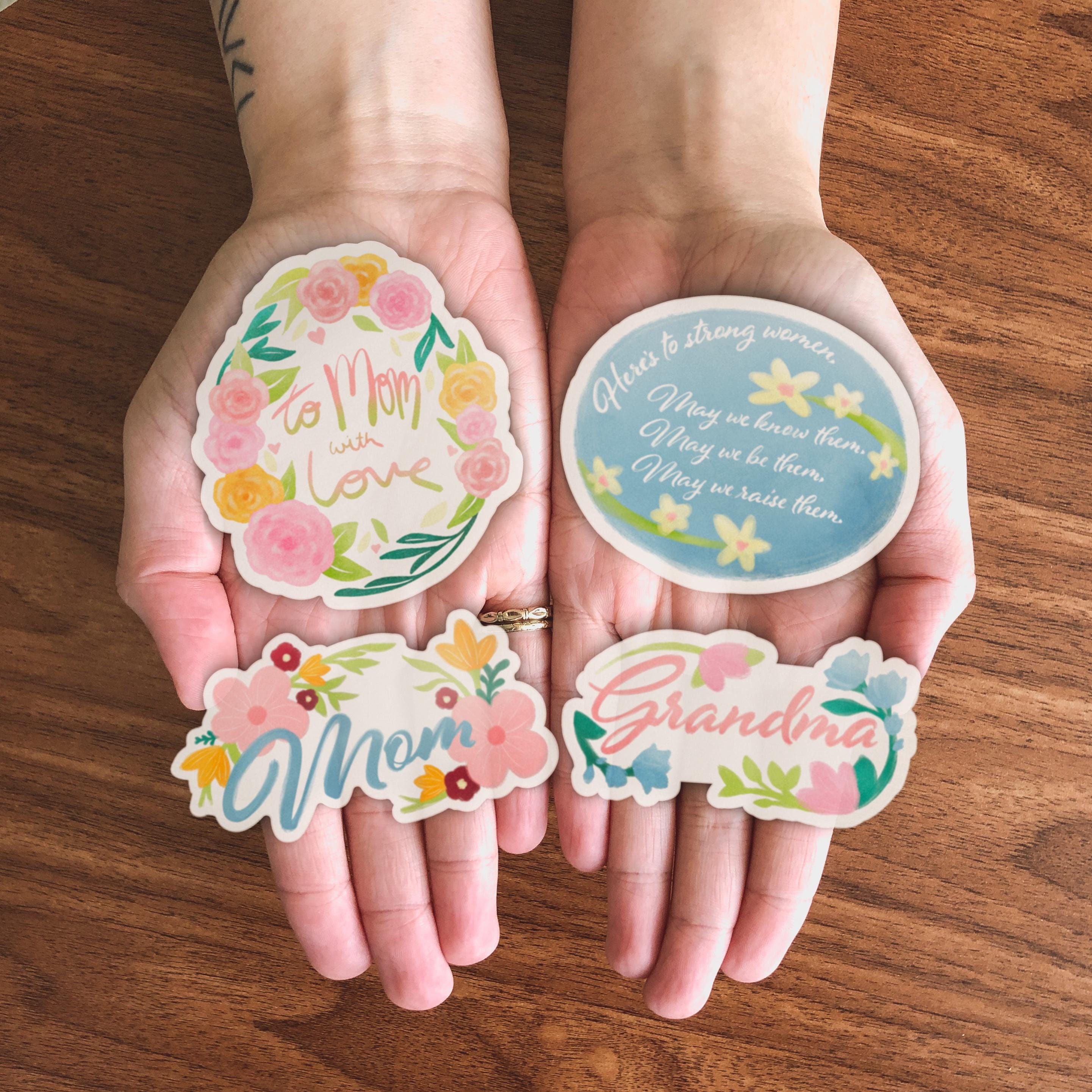  Mom Cursive Floral Sticker、mySite、elrpsem3k