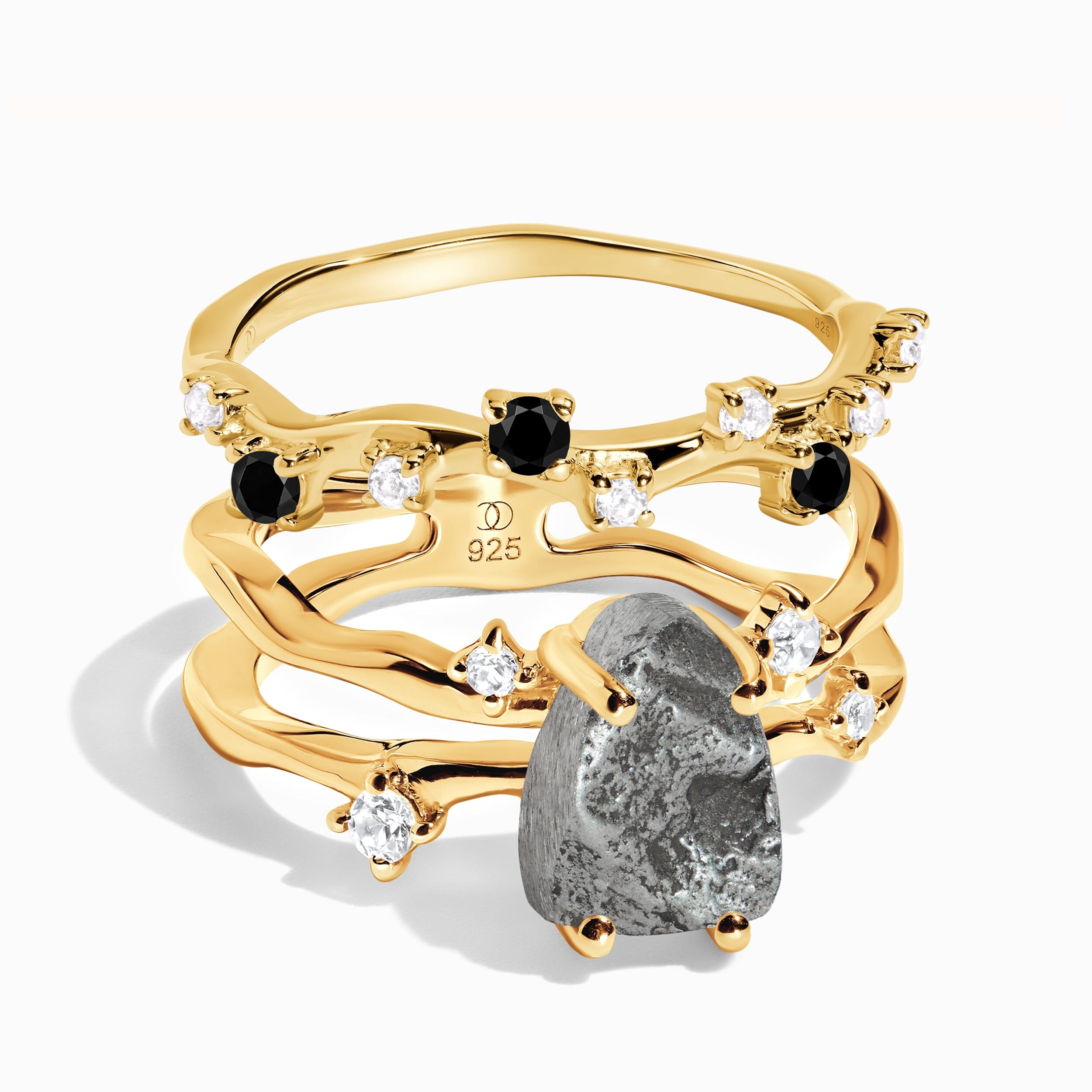 Meteorite Flow Ring & Black Onyx Stardust Band、mySite、hinf8tx79