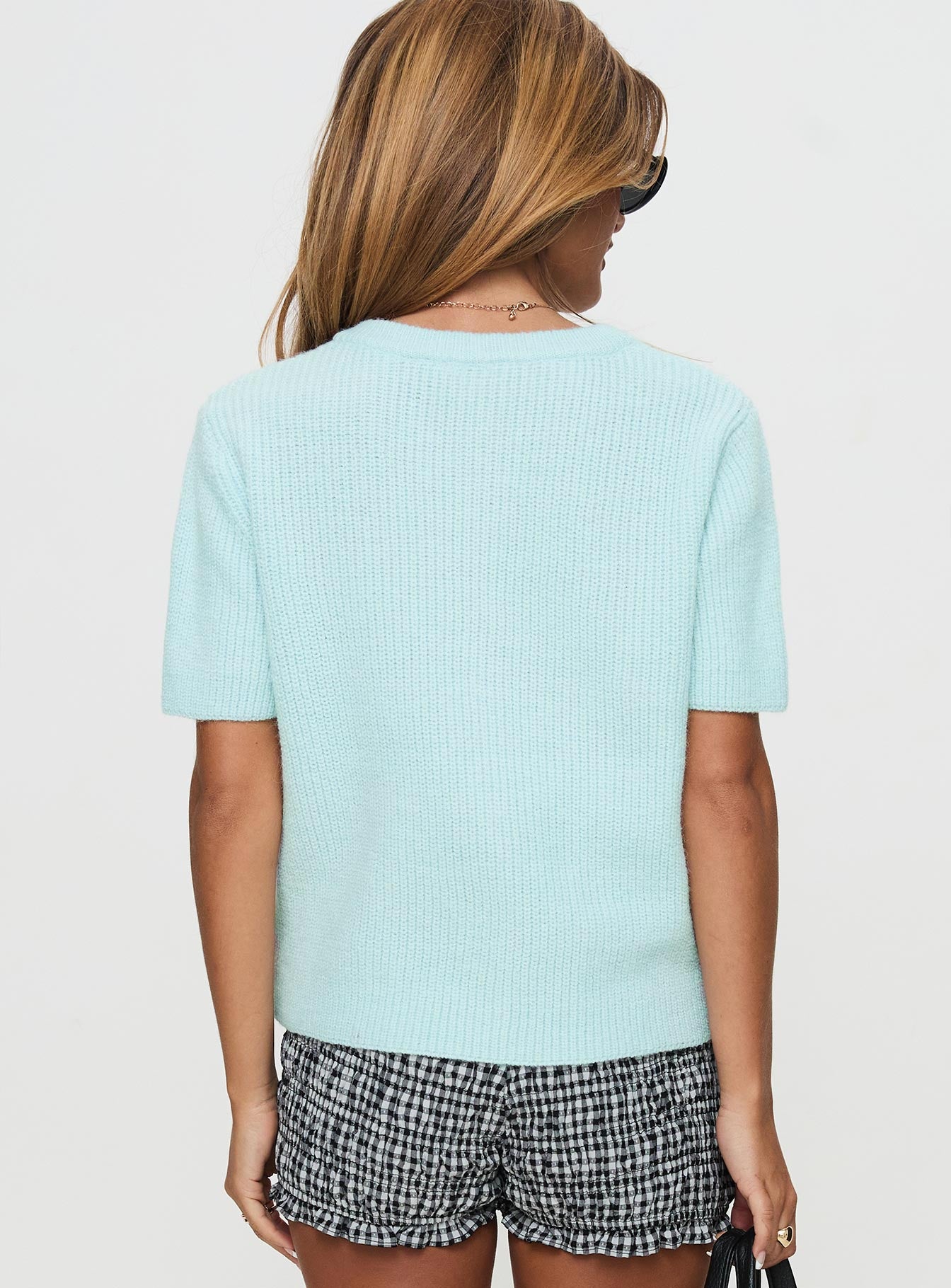 Wait A Lifetime Short Sleeve Cardigan Blue、mySite、solidvoid