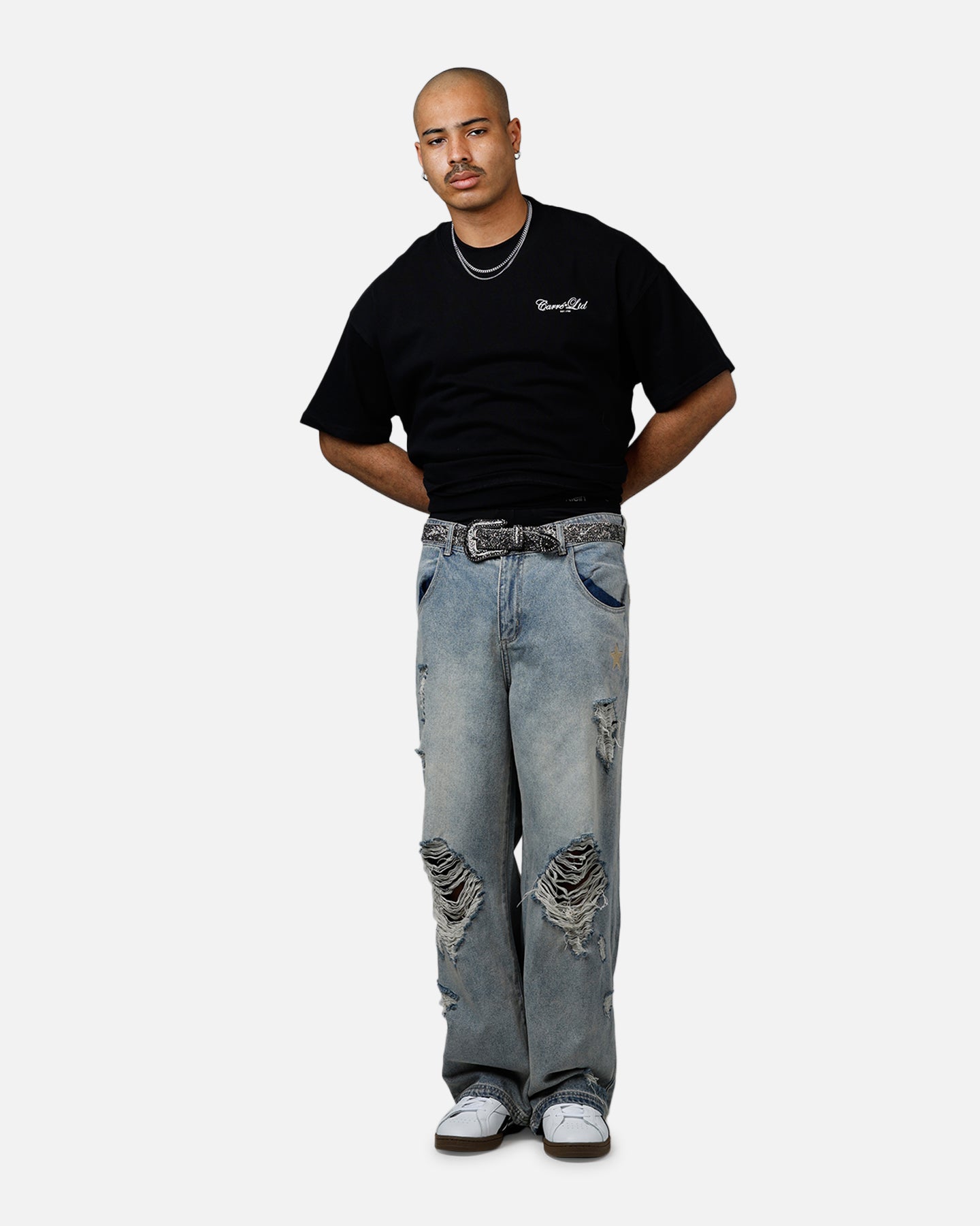 Carre Side Script Oversized T-Shirt Black/White、mySite、zt4zffjzw